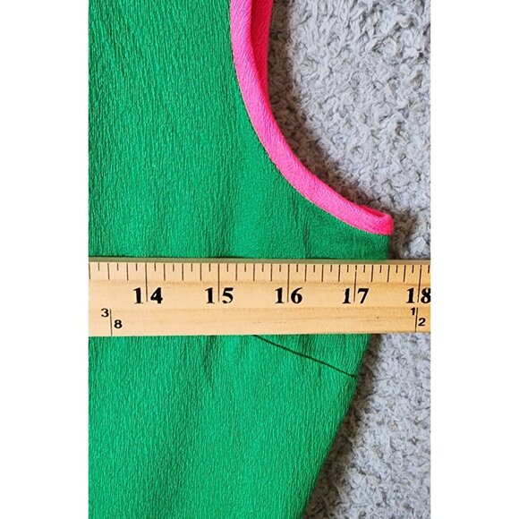 Vtg 60s 70s Alfred Shaheen Women's S/M Sleeveless Funky Wide Leg Jumpsuit Green - Picture 8 of 16